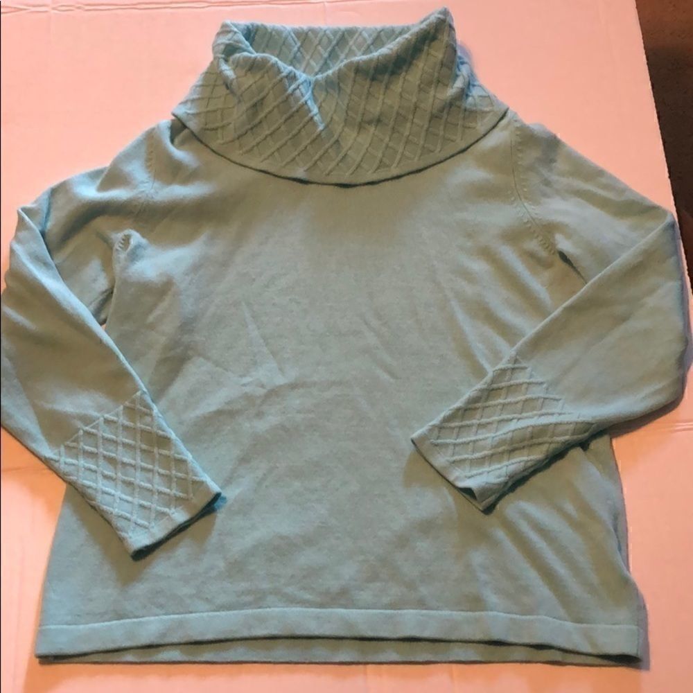 JM Collection size petite large blue sweater